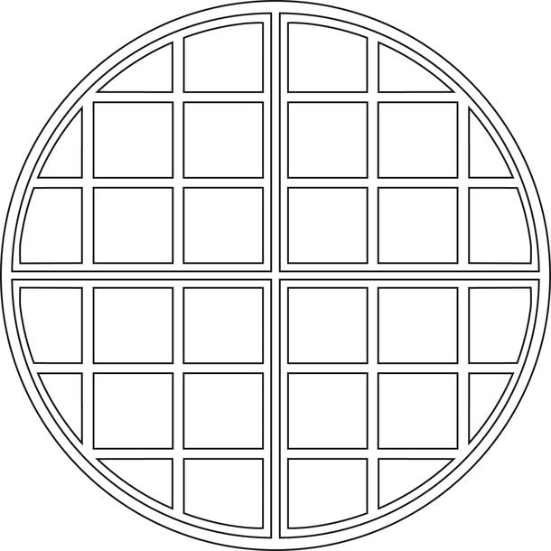 Single waffle iron - 4x8 Round