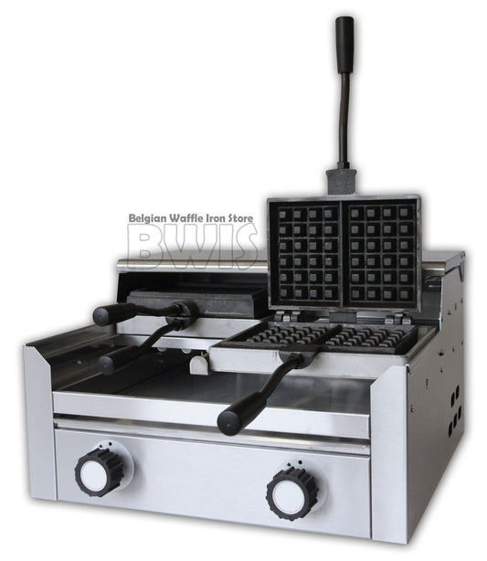 Reversible gas waffle maker - 2 irons